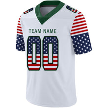 Load image into Gallery viewer, Custom White Gotham Green-Black USA Flag Fashion Football Jersey
