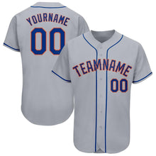 Load image into Gallery viewer, Custom Gray Royal-Orange Baseball Jersey