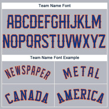 Load image into Gallery viewer, Custom Gray Royal-Orange Baseball Jersey