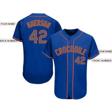 Load image into Gallery viewer, Custom Royal Gray-Orange Baseball Jersey