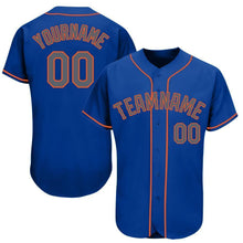 Load image into Gallery viewer, Custom Royal Gray-Orange Baseball Jersey