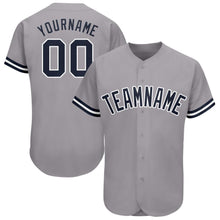 Load image into Gallery viewer, Custom Gray Navy-White Baseball Jersey