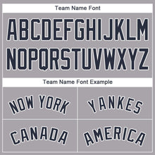 Load image into Gallery viewer, Custom Gray Navy-White Baseball Jersey