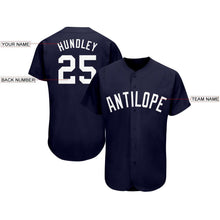 Load image into Gallery viewer, Custom Navy White Baseball Jersey