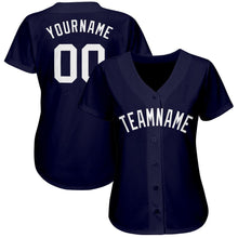 Load image into Gallery viewer, Custom Navy White Baseball Jersey