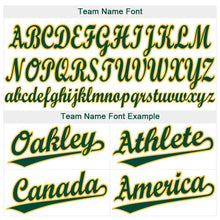 Load image into Gallery viewer, Custom White Green-Gold Baseball Jersey