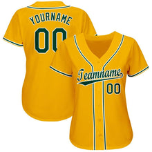 Load image into Gallery viewer, Custom Gold Green-White Baseball Jersey