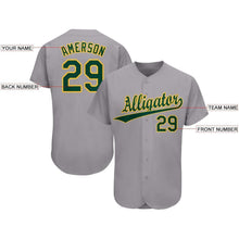 Load image into Gallery viewer, Custom Gray Green-Gold Baseball Jersey