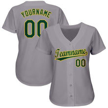Load image into Gallery viewer, Custom Gray Green-Gold Baseball Jersey