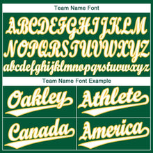 Load image into Gallery viewer, Custom Kelly Green White-Gold Baseball Jersey