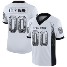 Load image into Gallery viewer, Custom White Black-Silver Mesh Drift Fashion Football Jersey