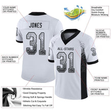 Load image into Gallery viewer, Custom White Black-Silver Mesh Drift Fashion Football Jersey