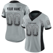 Load image into Gallery viewer, Custom Silver Black-White Mesh Drift Fashion Football Jersey