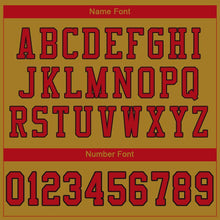 Load image into Gallery viewer, Custom Old Gold Red-Black Mesh Authentic Football Jersey