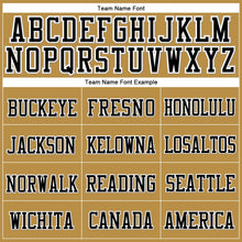 Load image into Gallery viewer, Custom Old Gold Black-White Stitched Cuffed Knit Hat