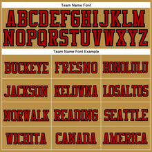 Load image into Gallery viewer, Custom Old Gold Red-Black Stitched Cuffed Knit Hat