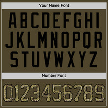 Load image into Gallery viewer, Custom Olive Camo-Black Round Neck Rib-Knit Salute To Service Basketball Jersey