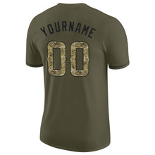 Load image into Gallery viewer, Custom Olive Camo-Black Salute To Service Performance T-Shirt