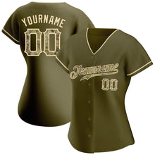 Load image into Gallery viewer, Custom Olive Camo-Khaki Authentic Salute To Service Baseball Jersey