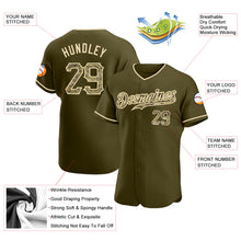 Load image into Gallery viewer, Custom Olive Camo-Khaki Authentic Salute To Service Baseball Jersey