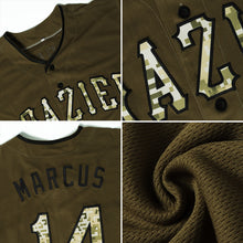 Load image into Gallery viewer, Custom Olive Camo-Khaki Authentic Salute To Service Baseball Jersey