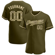 Load image into Gallery viewer, Custom Olive Camo-Khaki Authentic Salute To Service Baseball Jersey
