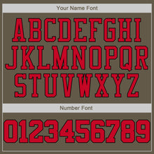 Load image into Gallery viewer, Custom Olive Red-Black Authentic Throwback Basketball Jersey