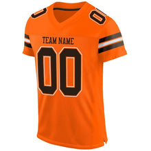 Load image into Gallery viewer, Custom Orange Brown-White Mesh Authentic Football Jersey