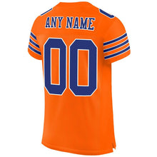 Load image into Gallery viewer, Custom Orange Royal-White Mesh Authentic Football Jersey