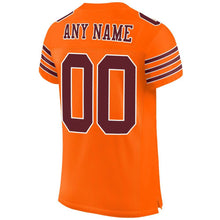 Load image into Gallery viewer, Custom Orange Burgundy-White Mesh Authentic Football Jersey