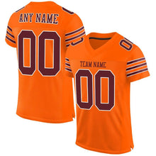 Load image into Gallery viewer, Custom Orange Burgundy-White Mesh Authentic Football Jersey