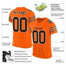 Load image into Gallery viewer, Custom Orange Brown-White Mesh Authentic Football Jersey