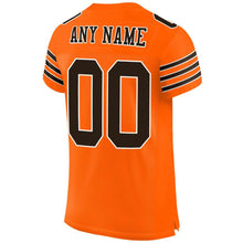 Load image into Gallery viewer, Custom Orange Brown-White Mesh Authentic Football Jersey