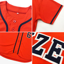 Load image into Gallery viewer, Custom Orange Navy-White Authentic Baseball Jersey