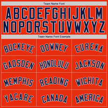 Load image into Gallery viewer, Custom Orange Navy-White Authentic Baseball Jersey