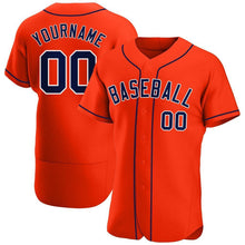 Load image into Gallery viewer, Custom Orange Navy-White Authentic Baseball Jersey