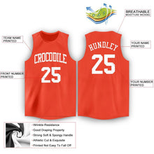 Load image into Gallery viewer, Custom Orange White Round Neck Basketball Jersey
