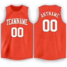 Load image into Gallery viewer, Custom Orange White Round Neck Basketball Jersey