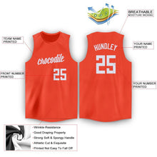 Load image into Gallery viewer, Custom Orange White Round Neck Basketball Jersey