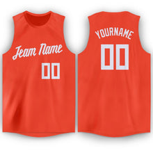 Load image into Gallery viewer, Custom Orange White Round Neck Basketball Jersey