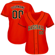 Load image into Gallery viewer, Custom Orange Black-Old Gold Authentic Baseball Jersey