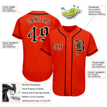 Load image into Gallery viewer, Custom Orange Black-Cream Authentic Baseball Jersey