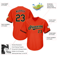 Load image into Gallery viewer, Custom Orange Black-Old Gold Authentic Throwback Rib-Knit Baseball Jersey Shirt