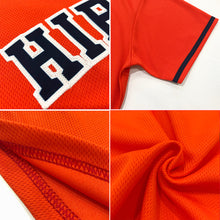 Load image into Gallery viewer, Custom Orange Black-White Authentic Throwback Rib-Knit Baseball Jersey Shirt