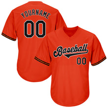Load image into Gallery viewer, Custom Orange Black-White Authentic Throwback Rib-Knit Baseball Jersey Shirt