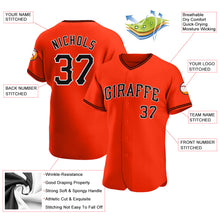 Load image into Gallery viewer, Custom Orange Black-White Authentic Baseball Jersey