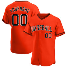 Load image into Gallery viewer, Custom Orange Black-White Authentic Baseball Jersey
