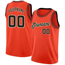 Load image into Gallery viewer, Custom Orange Black-Cream Round Neck Rib-Knit Basketball Jersey