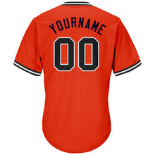 Load image into Gallery viewer, Custom Orange Black-White Authentic Throwback Rib-Knit Baseball Jersey Shirt