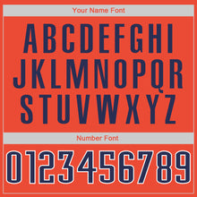 Load image into Gallery viewer, Custom Orange Navy-White Authentic Throwback Rib-Knit Baseball Jersey Shirt